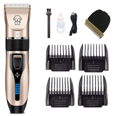 Clipper For Dog, Grooming Clipper Kit - USB Professional Rechargeable Low Noise Pets Hair Trimmer Display Battery