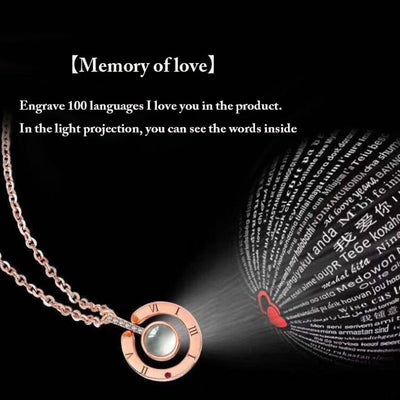 100 Languages - I Love You Projection Necklace