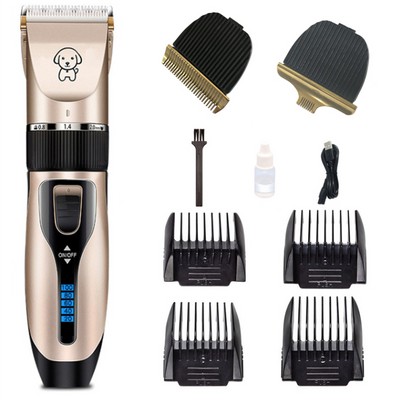 Clipper For Dog, Grooming Clipper Kit - USB Professional Rechargeable Low Noise Pets Hair Trimmer Display Battery