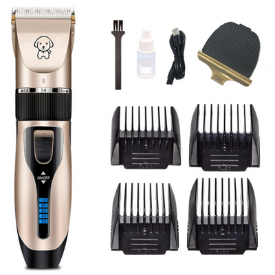 Clipper For Dog, Grooming Clipper Kit - USB Professional Rechargeable Low Noise Pets Hair Trimmer Display Battery