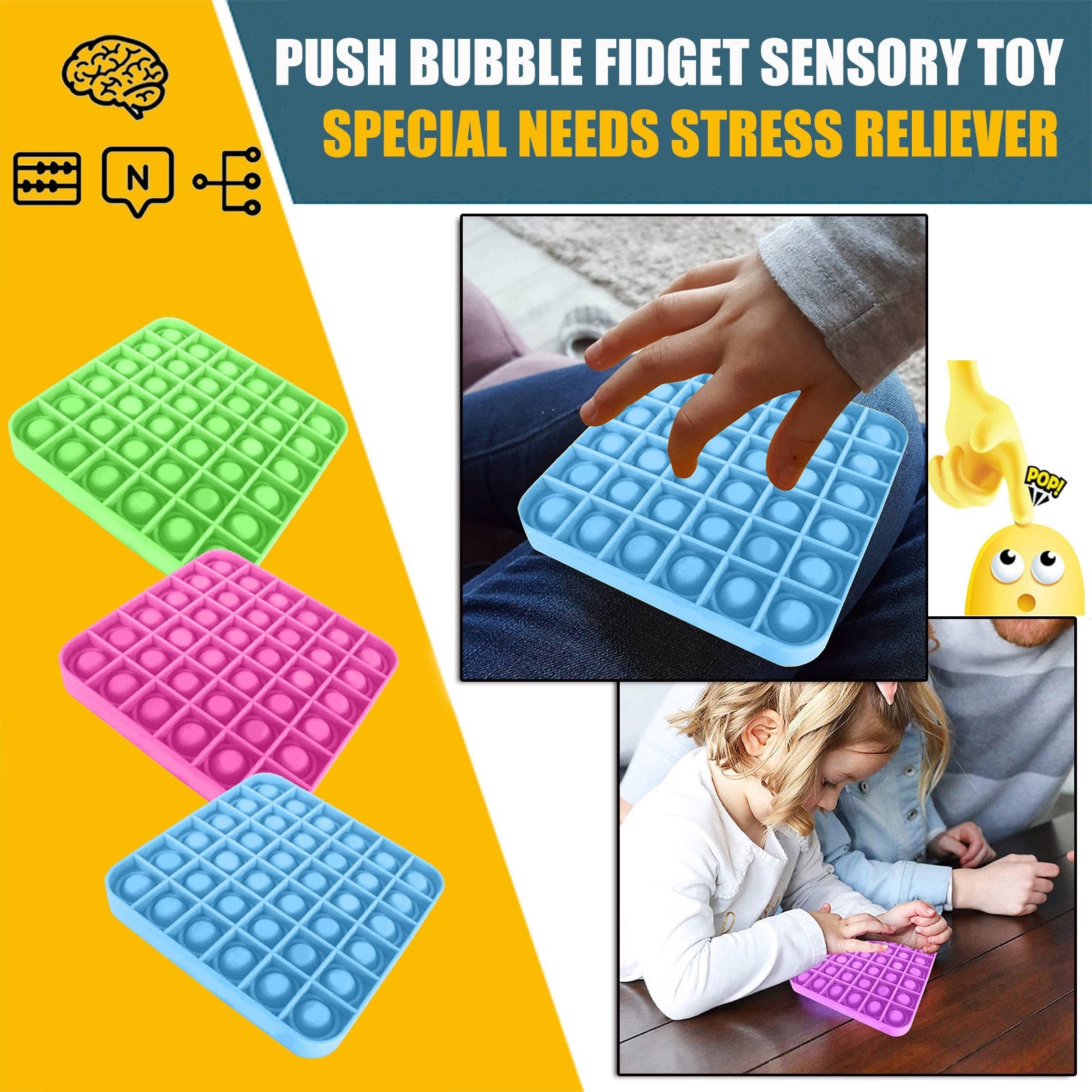 Push Pops Bubble Toy Autism and Squishy Stress Reliever